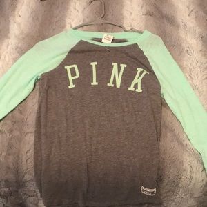 pink baseball tee long sleeve ! worn once